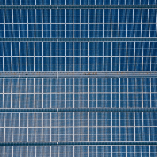 Close-up of a solar photovoltaic panel array