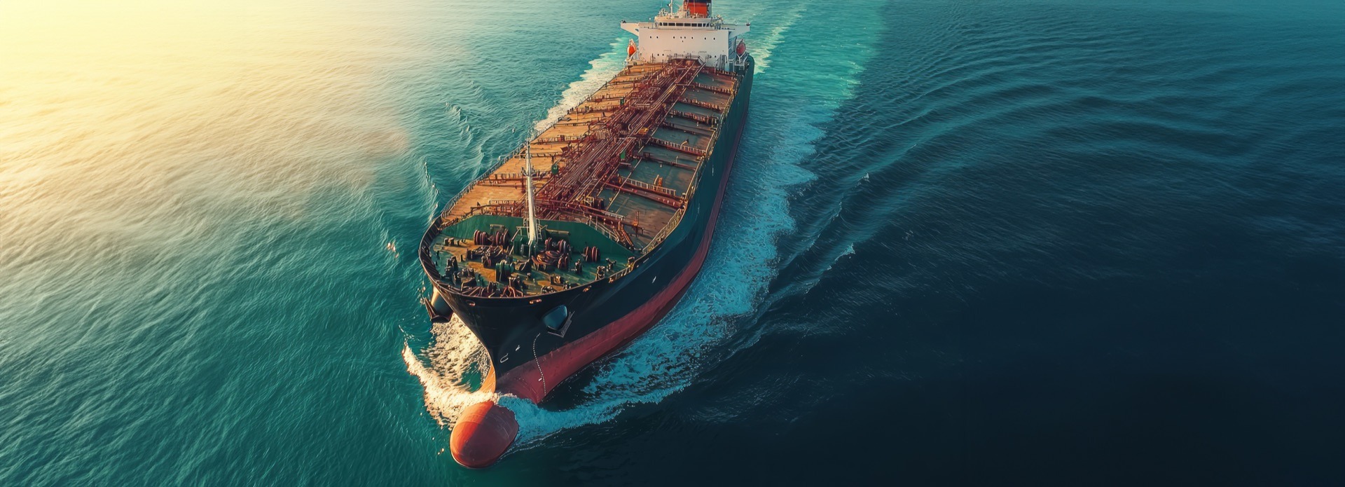 Aerial drone view of a container cargo ship at sea: international marine trade insured through lloyd's markets
