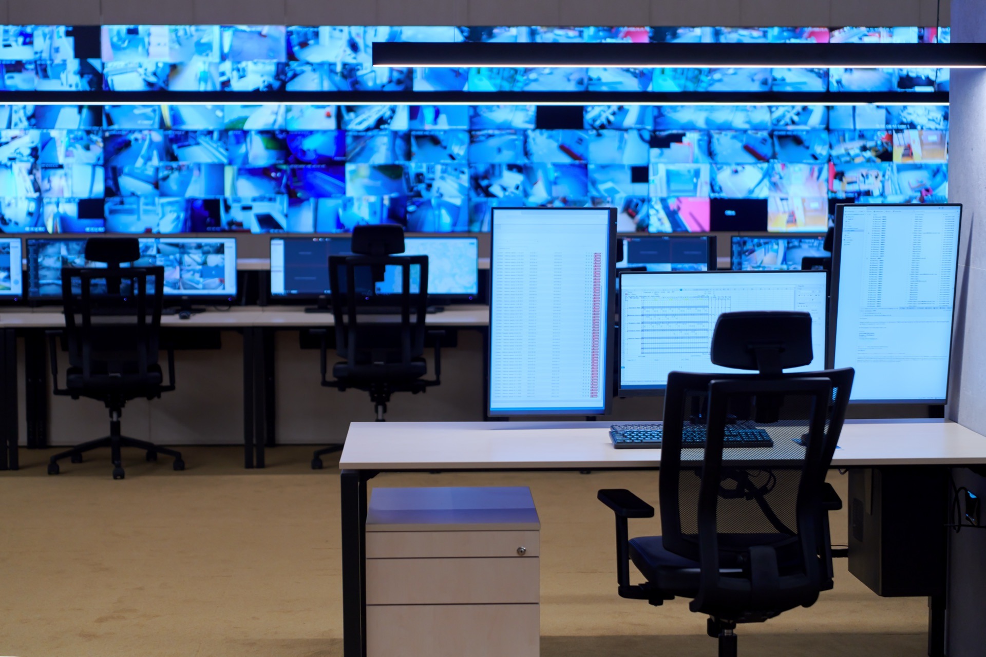 Modern security operations centre with monitoring displays — cyber security infrastructure for south african businesses